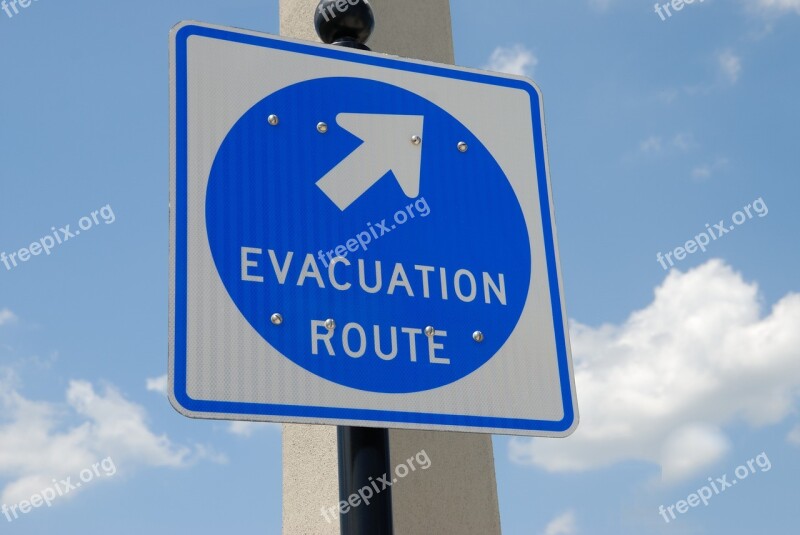 Evacuation Sign Signage Safety Emergency Direction