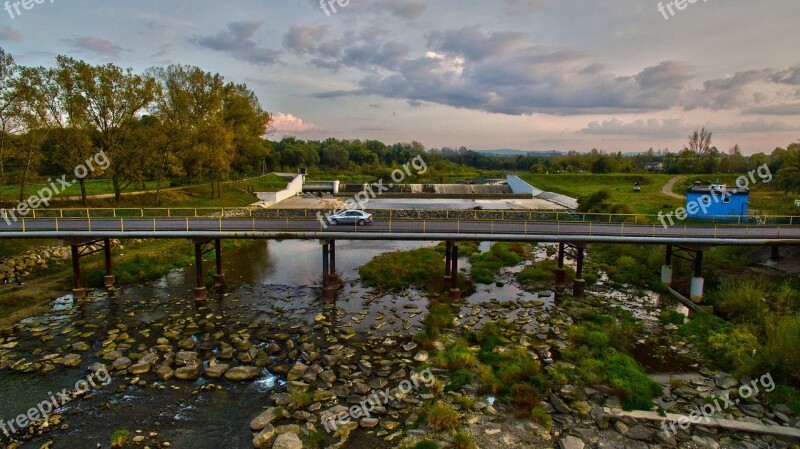 Water River Bridge Architecture Footbridge