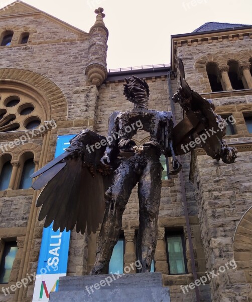 The Eye Bronze Statue Wings David Altmejd