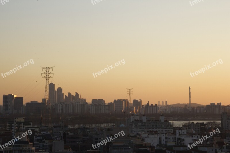 Republic Of Korea Seoul In The Evening November City