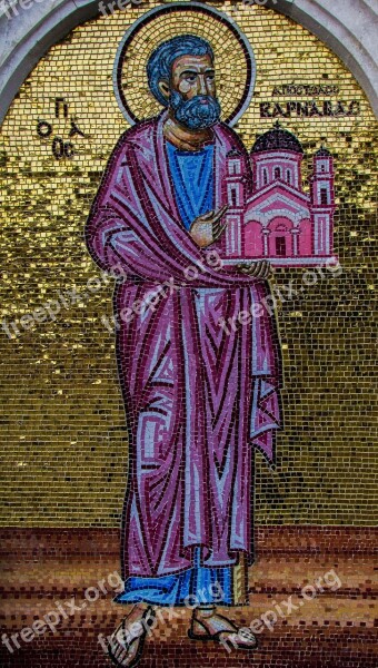 Apostle Varnavas Saint Cyprus Church Founder Mosaic