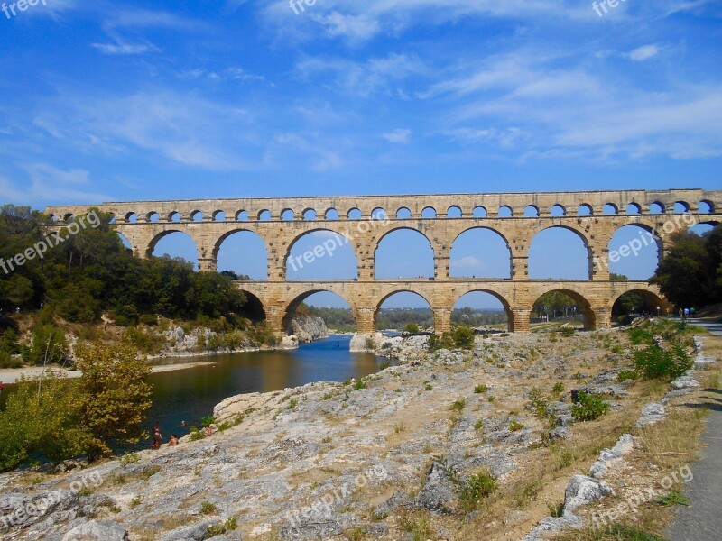 South France France Mouse Du Garde Roman Bridge