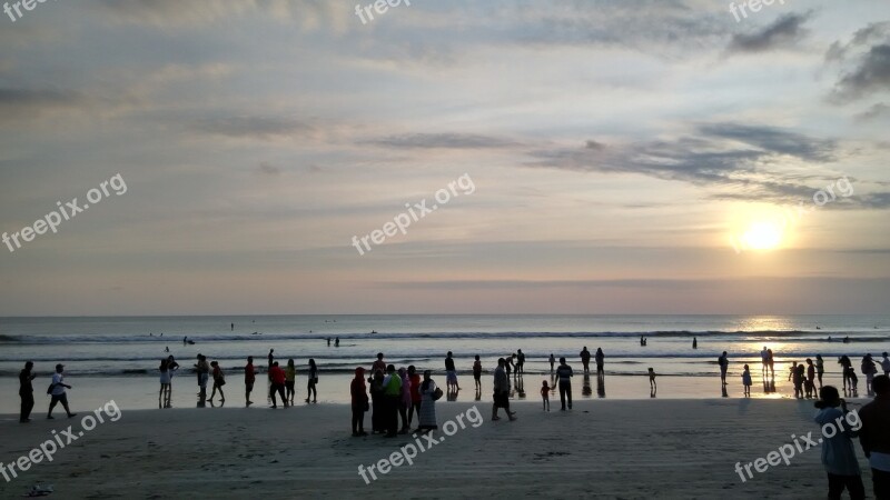 Beach Sunset Bali Sky Sand