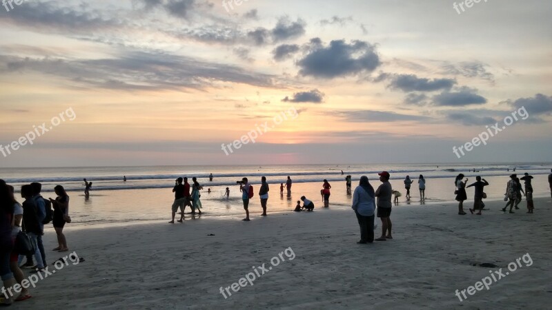 Beach Sunset Bali Sky Sand