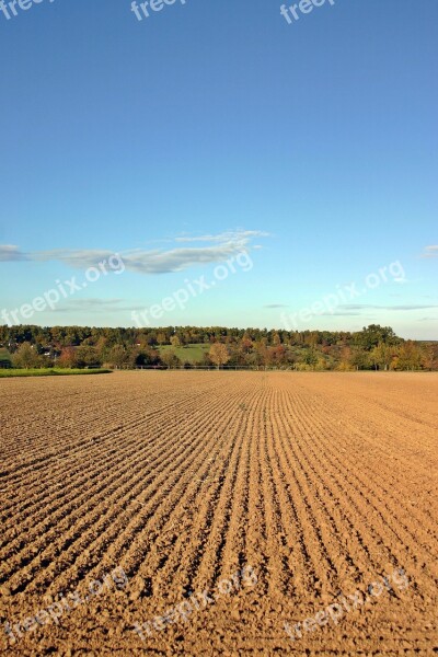 Arable Ackerfurchen Ridge Landscape Autumn