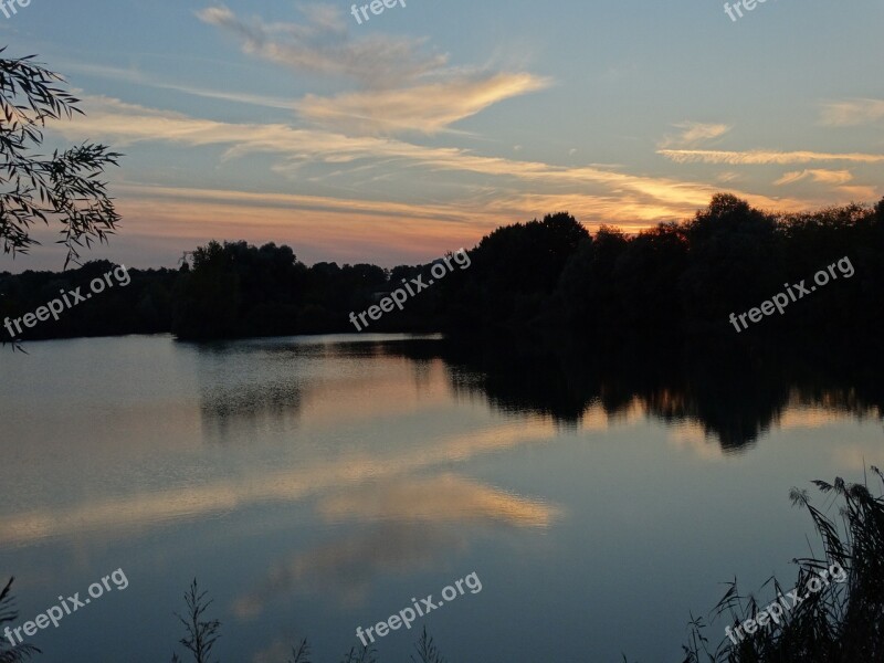 Sunset Brognard Doubs Franche-comté Lake