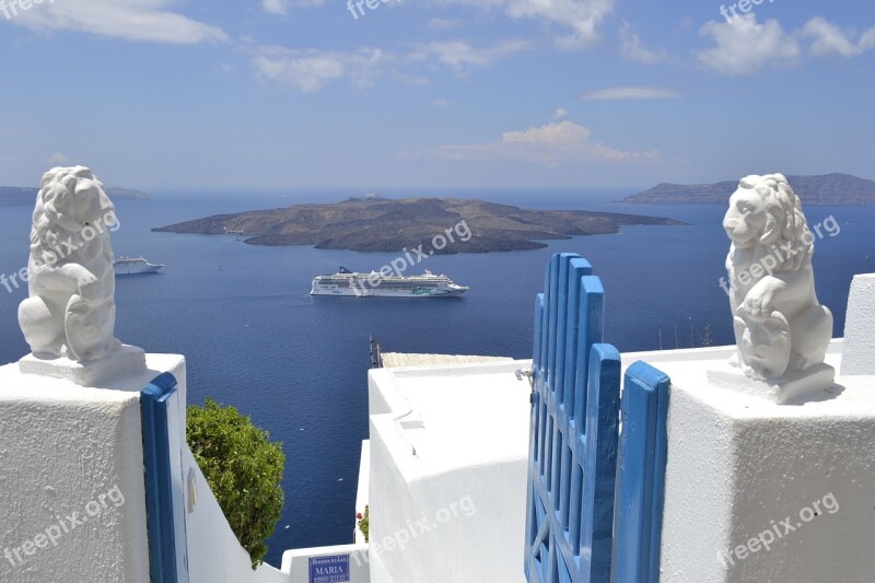 Landscape Santorini Mar Gate Lions