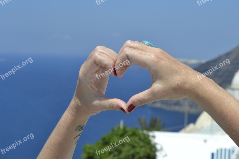 Hands Love Beach Heart Gesture