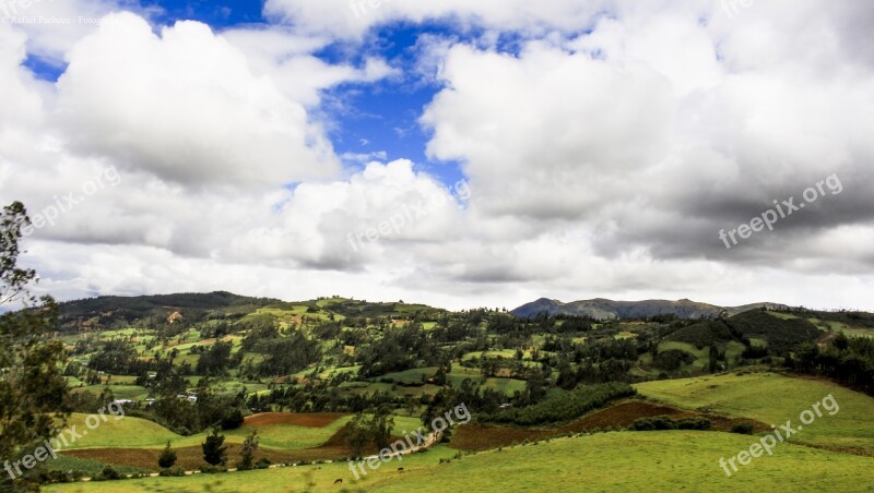 Nature Peru Green Clouds Landscape