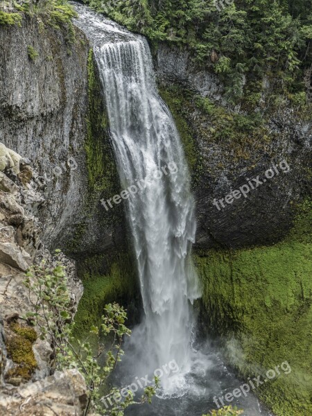 Waterfall Mountains Scenic Mountain Lake Travel