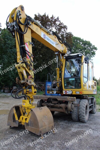 Excavators Site Rail Track Construction Construction Work