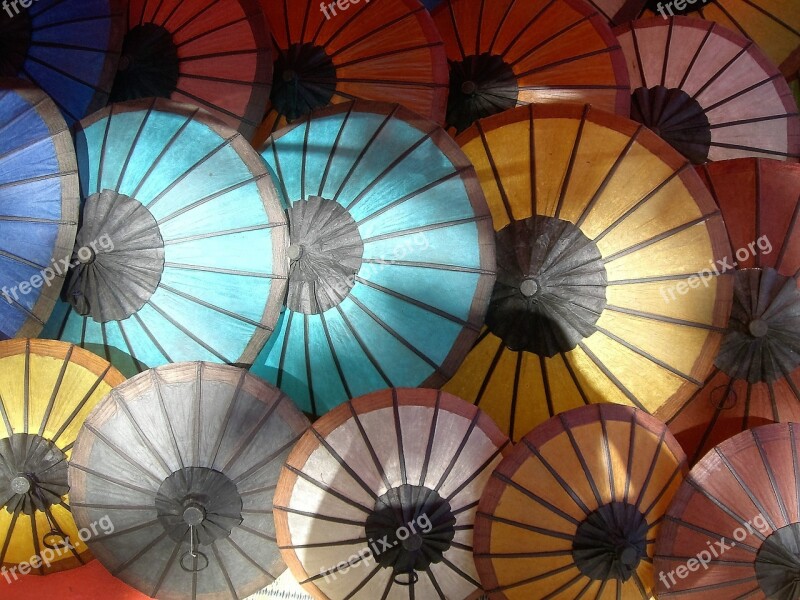 Parasols Market Coloured Around Circles