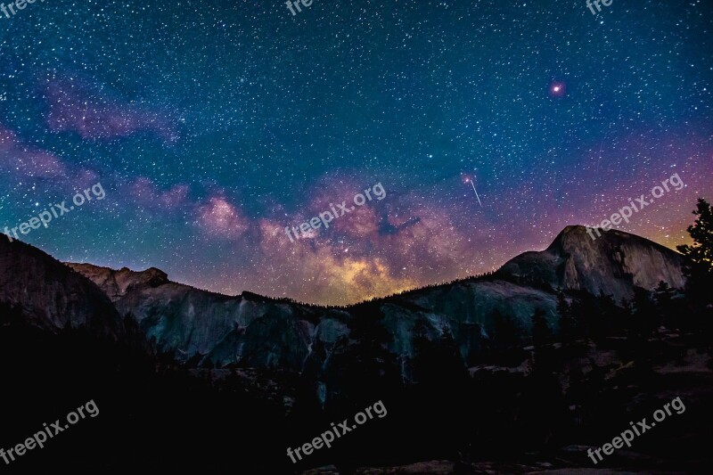 Mountains Universe Night Sky Free Photos