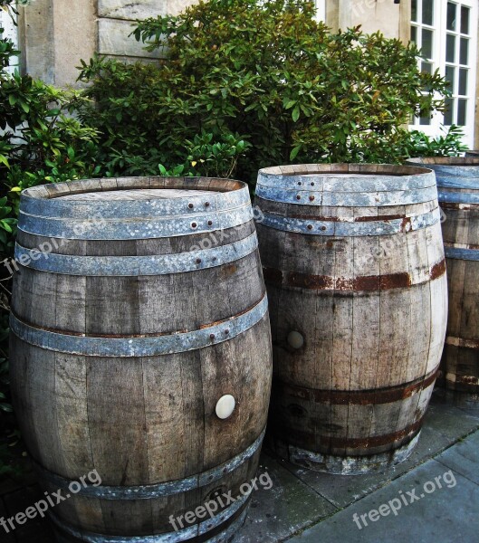 Wooden Barrels Wood Old Rustic Barrel