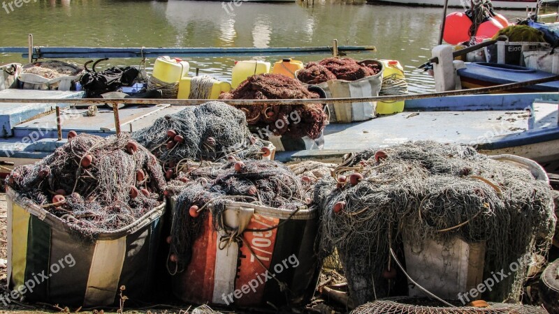 Nets Fishing Equipment Fishing Shelter Potamos Liopetri Cyprus