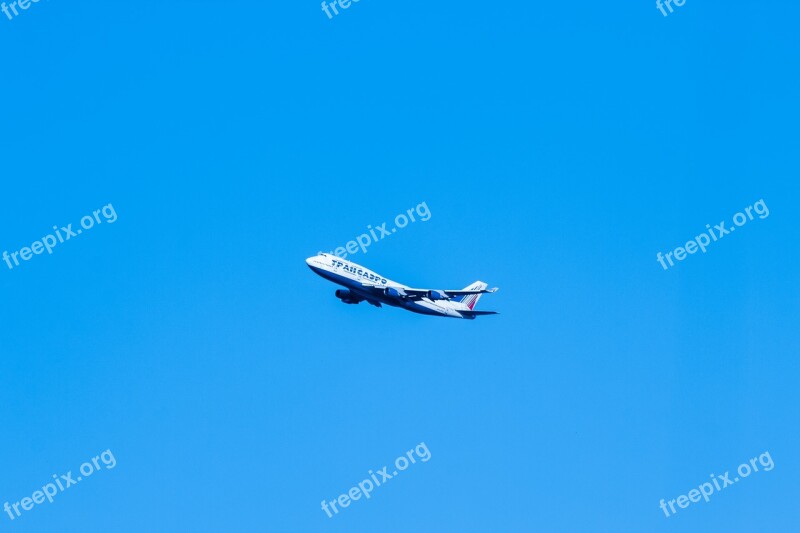 Airline Transaero Plane Large In The Air