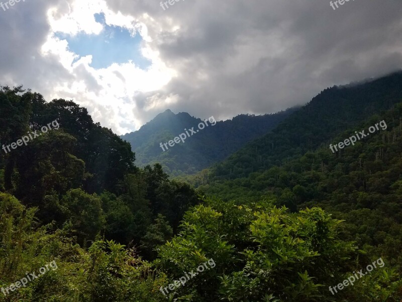 Mountain Ray Sunlight Nature Landscape