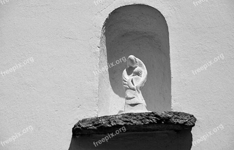 Statue Virgin Sculpture Black And White Art