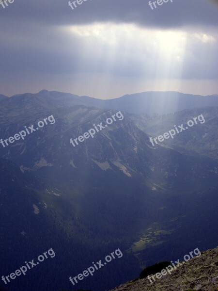 Bulgaria Mountains Rila Clouds Shadows