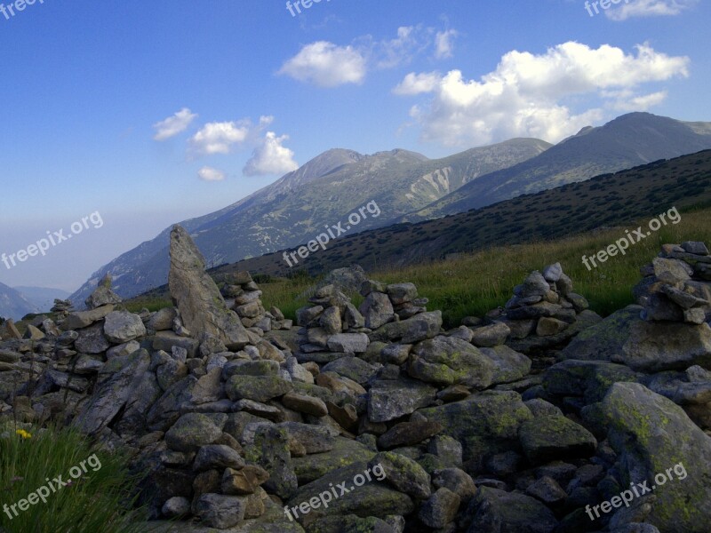 Bulgaria Mountains Rila Clouds Country