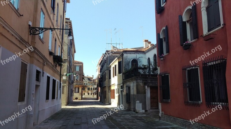 Venice Italy Houses Road Empty