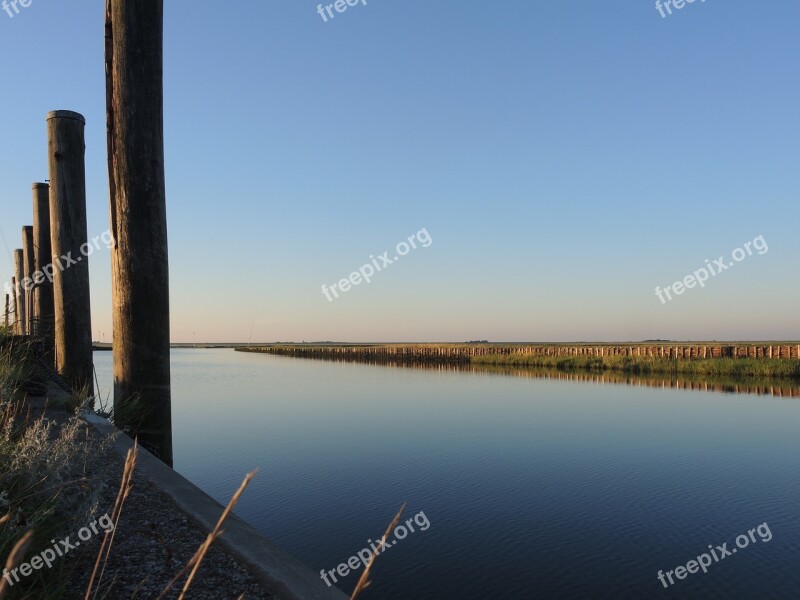 Salt Marshes Koog Port North Sea Water