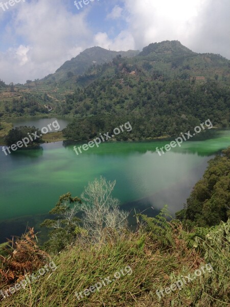 Volcanic Lake Java Indonesia Free Photos