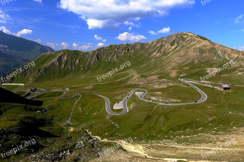 Mountain Road Grossglockner Alps Austria Panorama