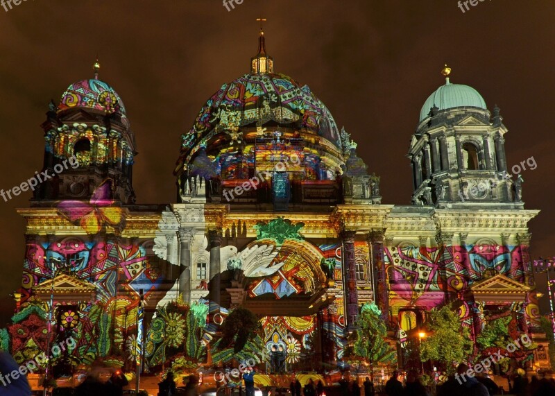 Berlin Cathedral Berlin Festival Of Light Dom Architecture