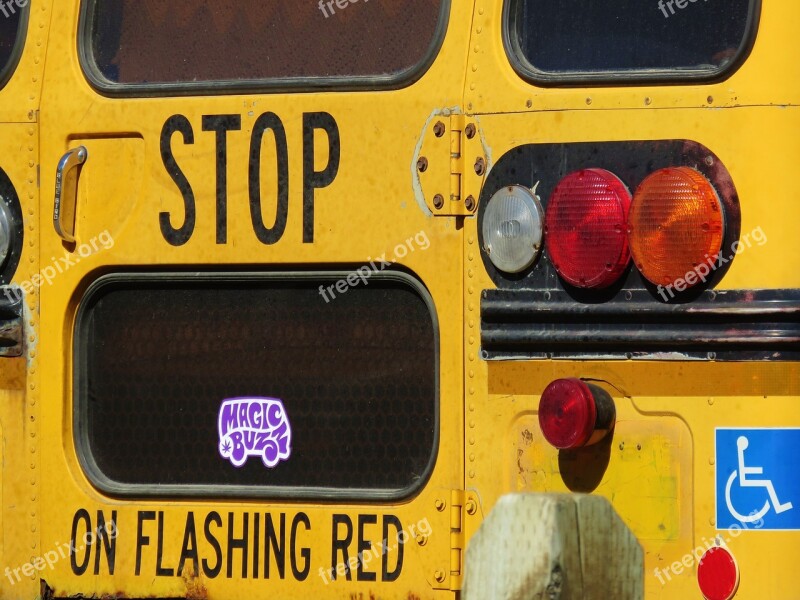 Stop Bus Yellow Transportation Lights