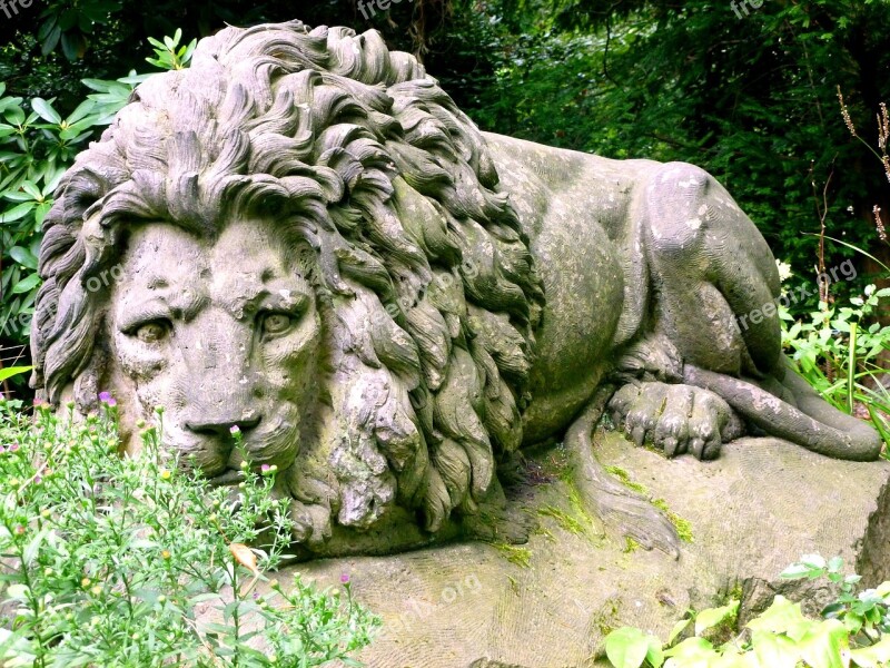 Stone Figure Stone Lion Lion Sculpture Figure