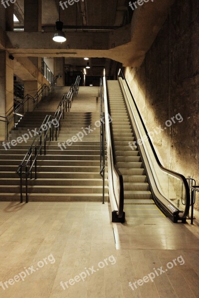 Metro Ladder Wall Stone Escalator