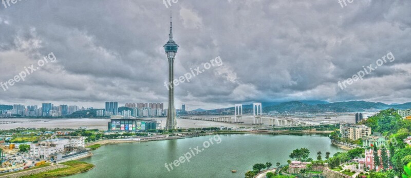 Macau Tower South Bay Lake Panorama Bishop Hill Free Photos