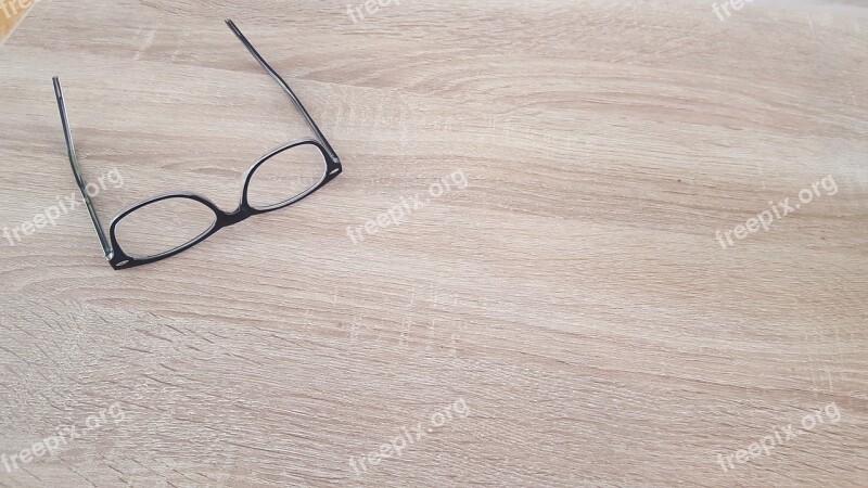 Glasses Wood Professional Table Free Photos