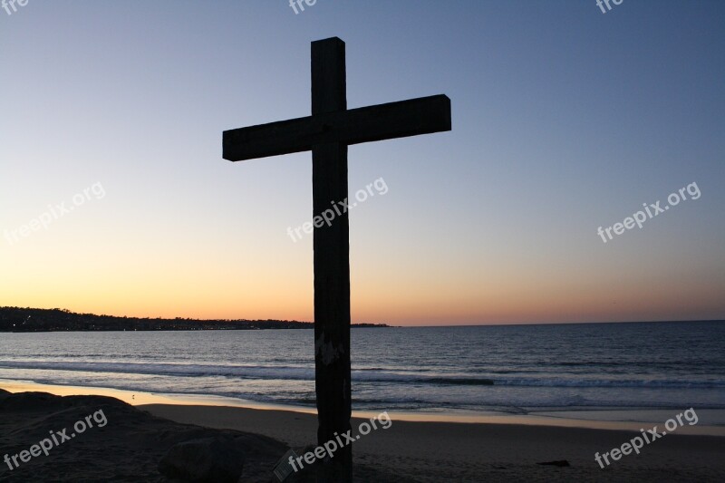 Beach Cross Monterey Bay Ocean