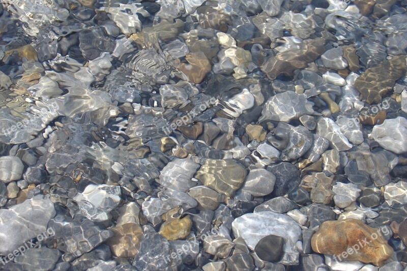 Water Rocks Ripples Surface Bottom