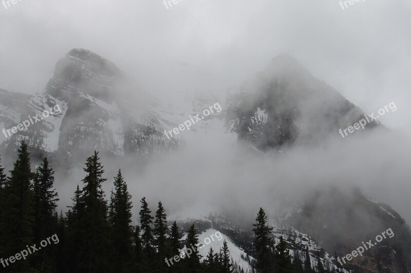 Canadian Mountain Rockies Winter Clouds