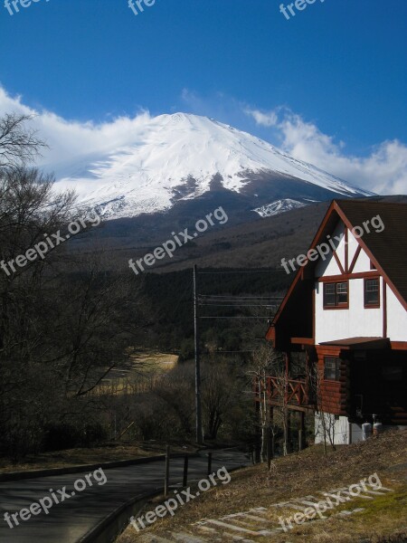 Mt Fuji Villa Mountain Hut Winter Snow