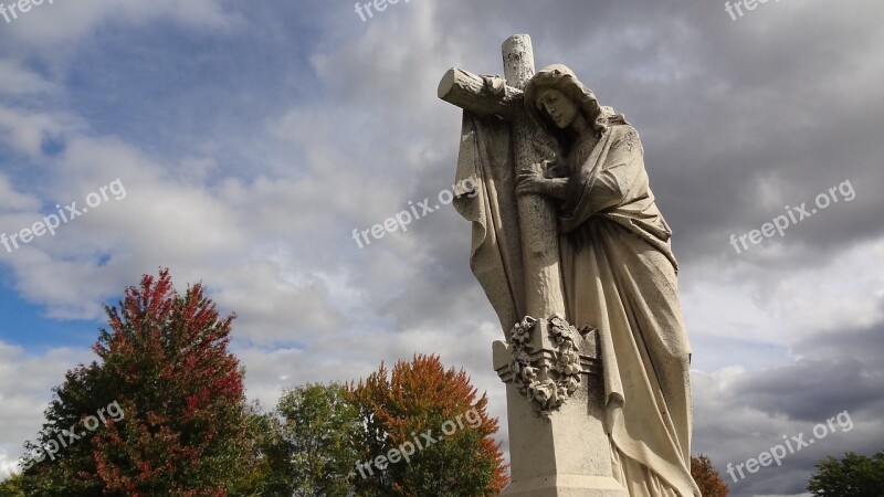 Cross Mary Gravestone Graveyard Free Photos