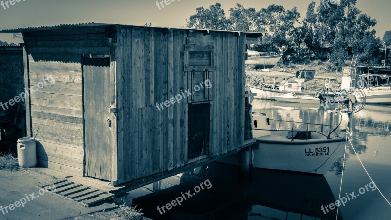 Hut Wooden Fishing Shelter Potamos Liopetri Cyprus