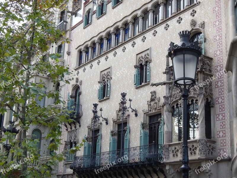 Batllo House Stained-glass Window Barcelona Antoni Gaudi Architecture