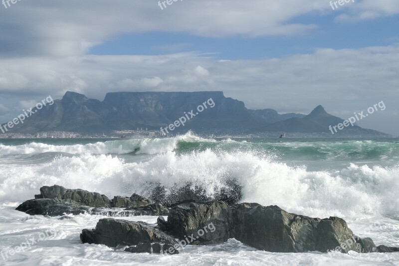 Table Mountain Ocean Sky Cape Town Bay