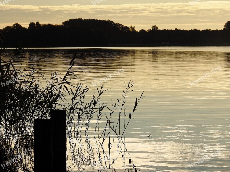 Lake Twilight Water Sunset Abendstimmung