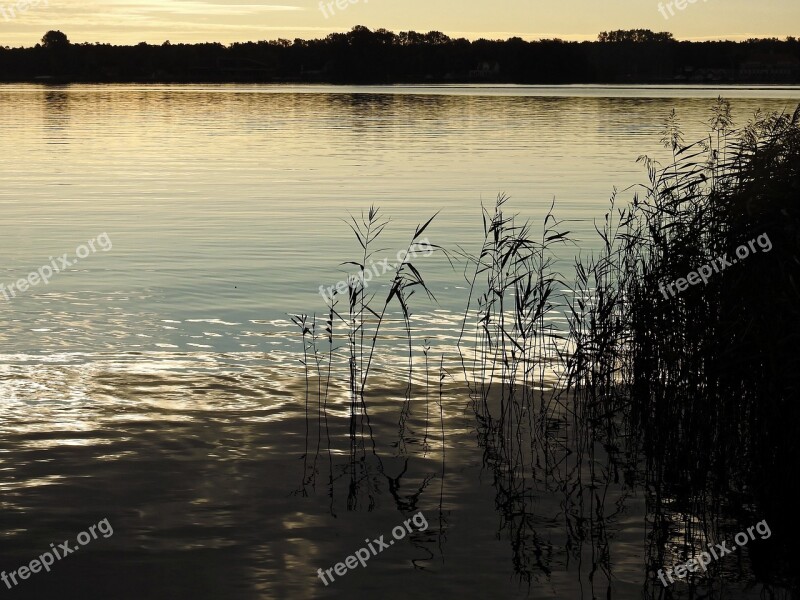 Lake Twilight Water Sunset Abendstimmung