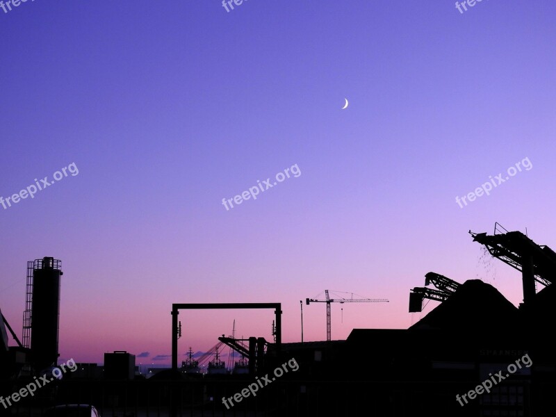 Moon Silhouette Atmosphere Night Moonlight