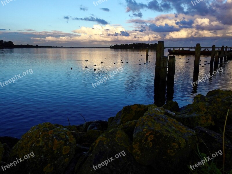 Sea Lake North Sea Water Sunset