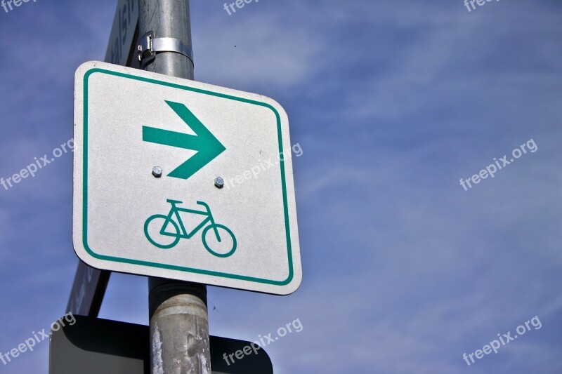 Cycle Path Cycling Bike Traffic Street Sign