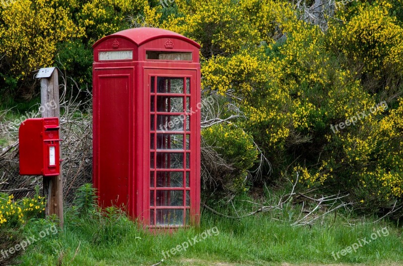 English Phone Booth England Phone Booth Mailbox Red