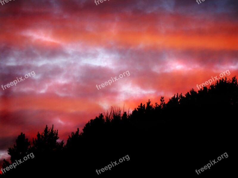 Strinesdale Lancashire Red Sky Sunset