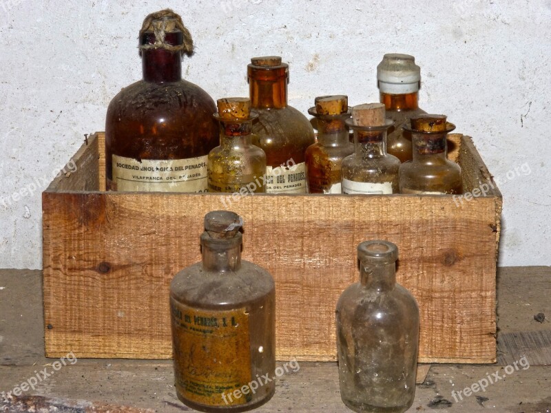 Bottles Chemistry Lab Chemical Substances Old